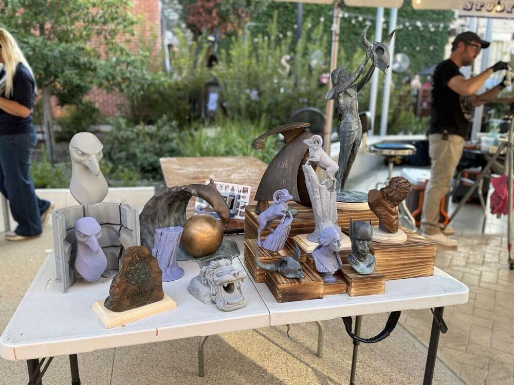 A display of Ricky Kimball’s sculpture